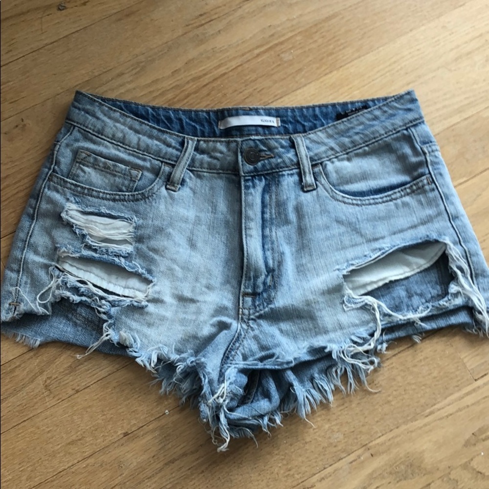 Klique B. Ripped Light Wash Denim Shorts